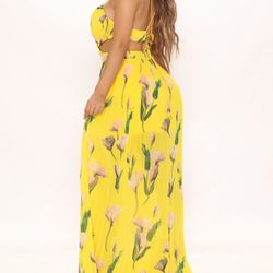 Brand New- Yellow Floral Maxi Dress 
