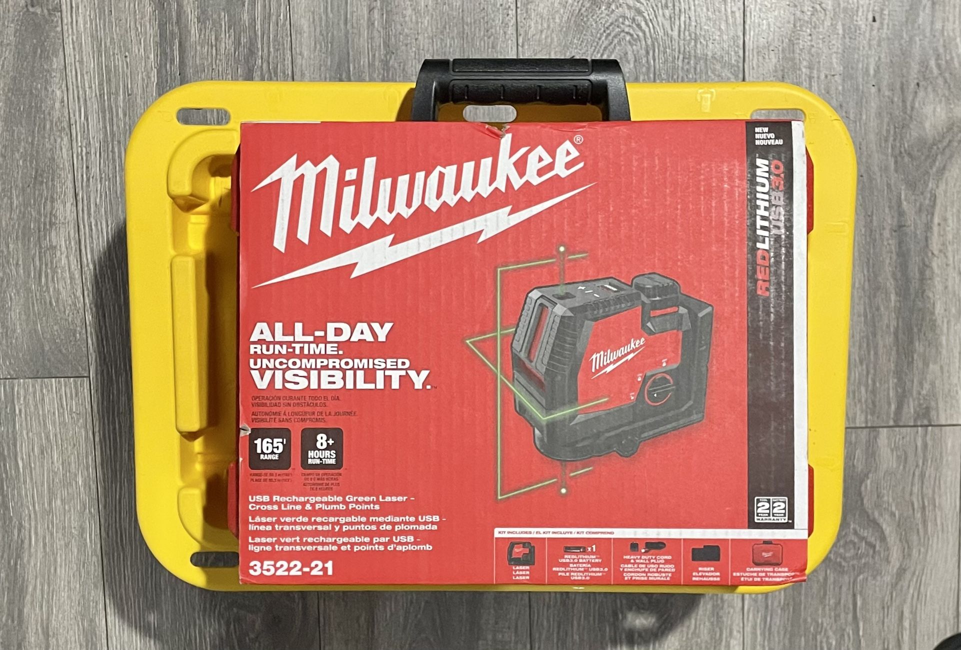 Milwaukee USB3.0 Crossline Laser Level With Plum Points