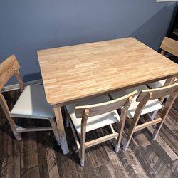 Barunda Brown Wood 5Pc Dining Table