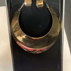 Gold Plated Chocker & Earrings Set