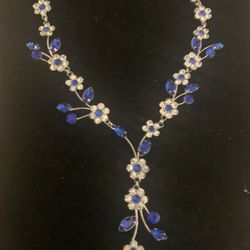NEW Blue Rhinestone Blue Necklace