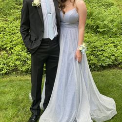 Cinderella (Brand) Baby Blue Sparkly Prom Dress