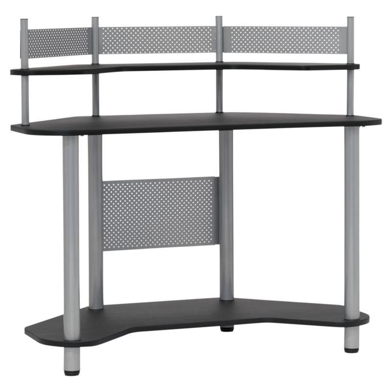 CALICO DESIGNS STUDY CORNER DESK, SILVER WITH BLACK NEW IN BOX
