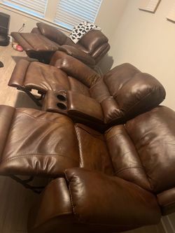 Reclining Living room set W/ charging station