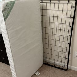 Toddler metal Bed Frame And mattress 