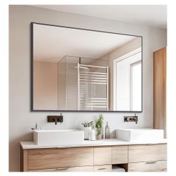 Bathroom Mirror, 30" x 40" Wall Mirror Metal Framed,