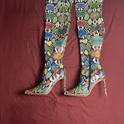 Steve Madden Womens Vanquish Patent Over-The-Knee Boots Sz(8.5)