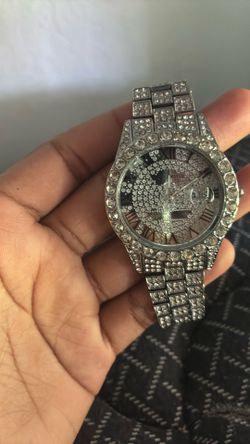 Moissanite “Iced Out Silver Quartz Watch
