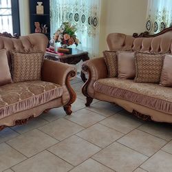 Elegant Sofa Set - Vintage Style (2 Pieces)