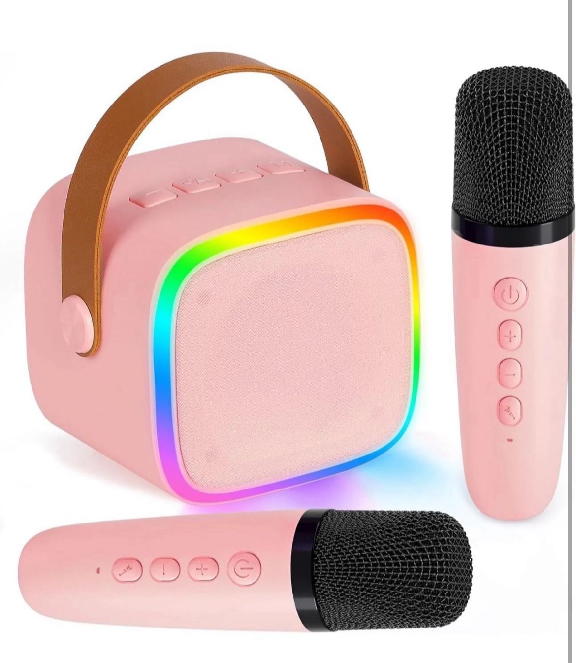 Kid's Mini Bluetooth Speaker Portable Karaoke Machine Wireless Microphone - Pink