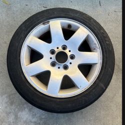1 - 195/55r16 5x120 5x4.72 Stock Bmw Wheel Rim Good 80% Treads Tire!