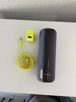 UE Boom 2 Waterproof/Shockproof/Dustproof, Bluetooth, Portable Speaker with Original Charging Cable and Wall Adapter