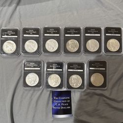 Peace Dollar set with Slabbed