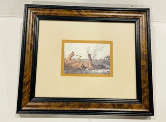 HENRY ALKEN "Flacker Shooting" Framed and Matted Print 12.5 x 10.5"