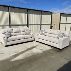 2 Brand New Light Beige Almond Sofas 