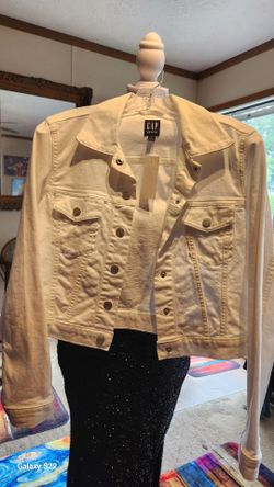 PRELOVED Gap SIZE XSMALL Denim Jean Jacket Cream