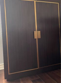 Restoration hardware bar cabinet.