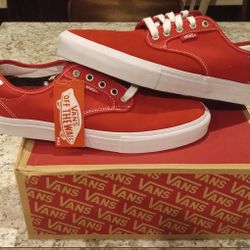 100% AUTHENTIC Men's VANS Chima Ferguson PRO SKATE "Off The Wall" Fire Red CLASSICS size 10 BRAND NEW $45