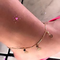 Pulsera De Pie Oro Laminado 