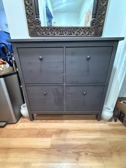IKEA Dark Gray Wood Cabinet with Four Drawers