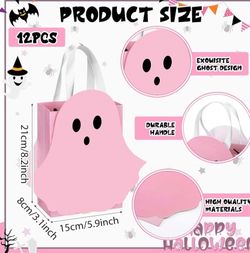 12 pcs Halloween ghost bags