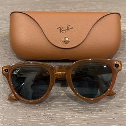 Ray-Ban Meta Headliner Gen 1 Shiny Caramel Transparent / Teal Blue Standard - Like New