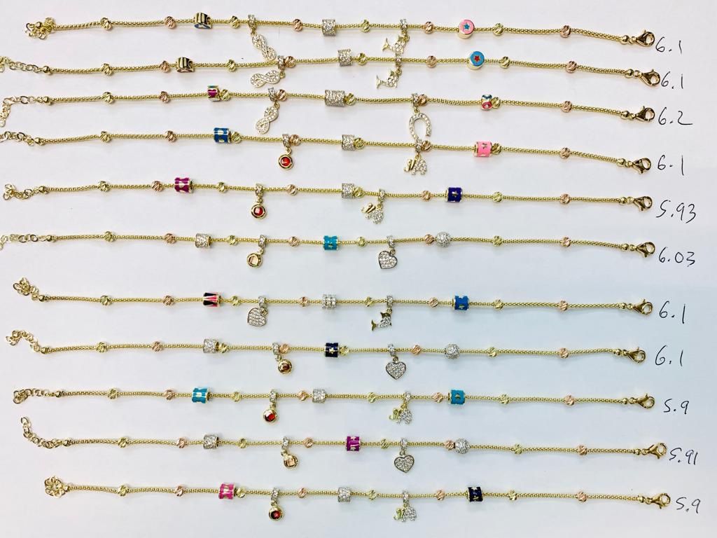 14k gold anklet with charms