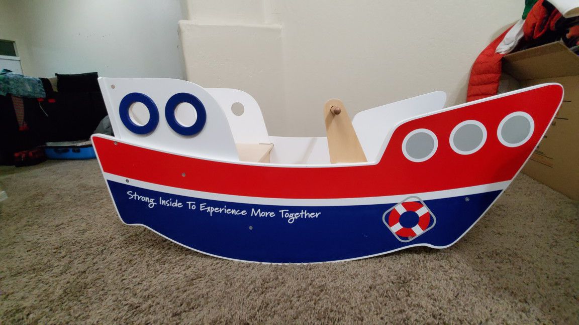 Wooden toddler rocking boat