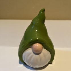 Cute Ceramic Gnome Green 4” Farmhouse Tiered Tray Decoration Figurine