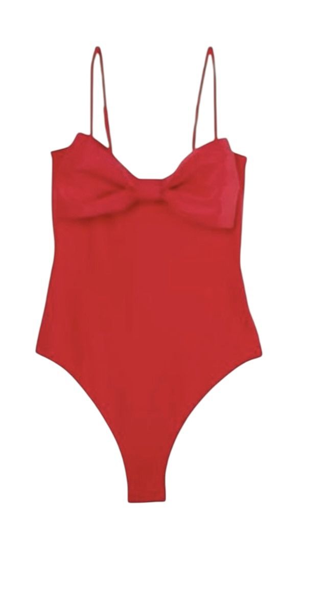 NWT A New Day Bow Bodysuit Red M