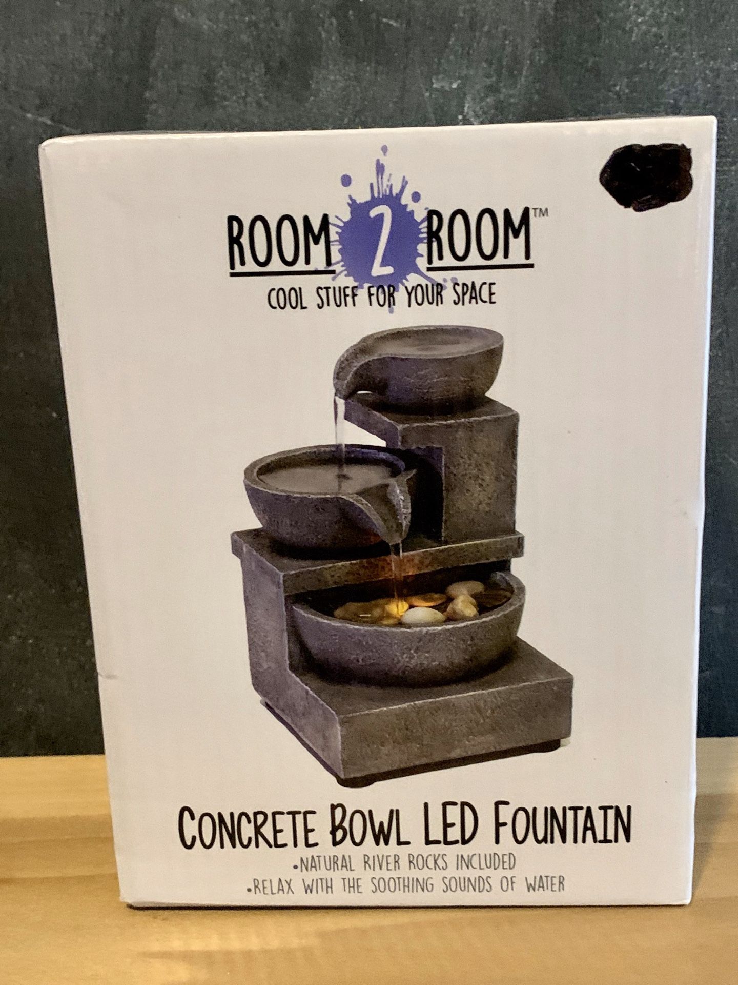 2 LED Fountains - #1 Concrete Bowl with river rocks & #2 “Country Bucket