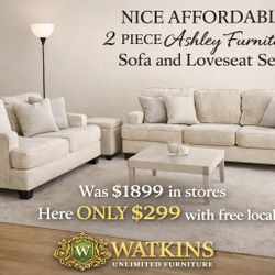 🛋️ Light Grey Sofa & Loveseat Set – Clean, Comfortable & Affordable! Delivery Available 🚚