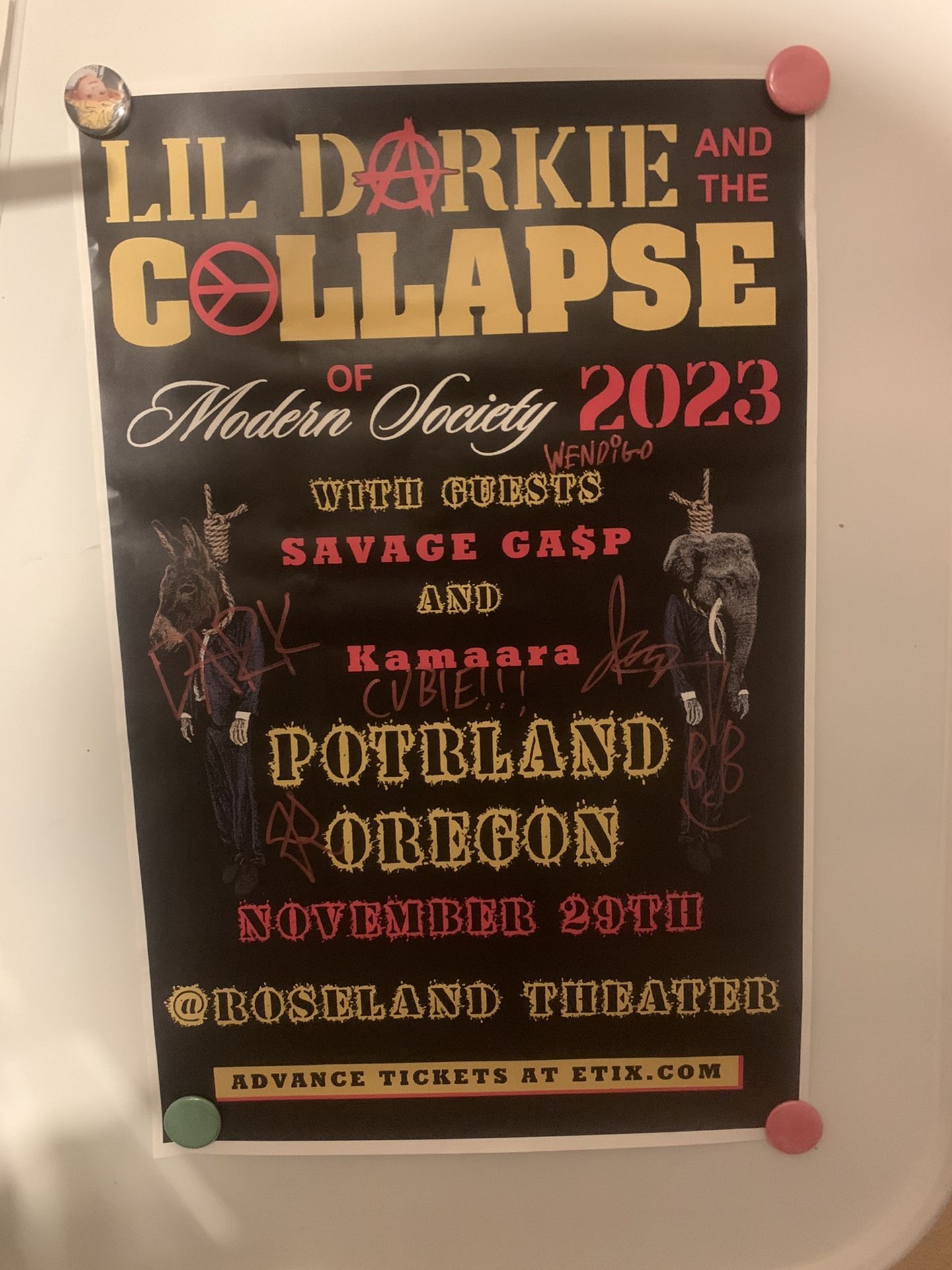 Lil Darkie AUTOGRAPHED tour Poster