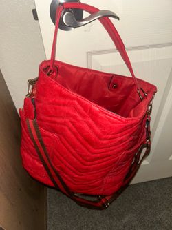 Red pleather purse