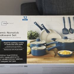 Mainstay 12 Piece Ceramic Nonstick Cookware Set 