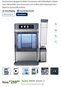 Nugget Ice Maker Countertop with 0.8Gal Built-in Water Tank