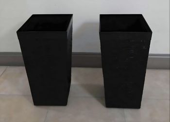 PAIR of 23" Black Textured Mobile Planters (2 for $60) @ Lasting Creations