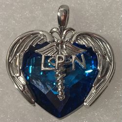 Vintage Sterling Silver Pendant LPN Nurse