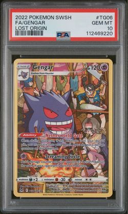 2022 POKEMON SWORD & SHIELD LOST ORIGIN #TG06 FULL ART/GENGAR PSA 10