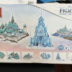 (New) Disney Frozen II Arendelle Castle & Ice Castle 3D Large Cubic Puzzle 343 pcs 