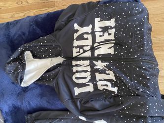 Lonely Planet Black Speckled Tracksuit Set