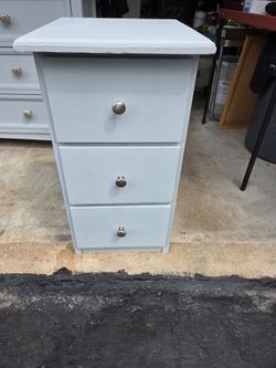 End Table 3-Drawer Wood Refinished