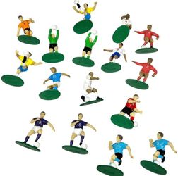 Vintage Plastic Soccer Players Football Figures Cake Toppers 16 pcs WM World Cup
