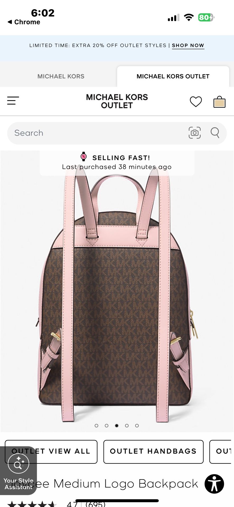 Michael Kors Jaycee Medium Logo Backpack New