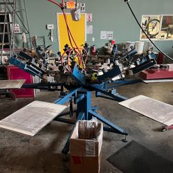 M&R Sidewinder 6 Color 6 Station Manual Screen Printing Press AirLock