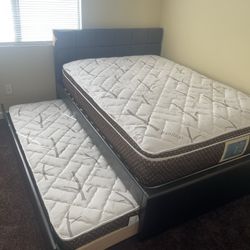 Full Over Twin Trundle Bed With Bamboo Mattresses Only 