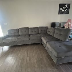 L Shape Gray Couch
