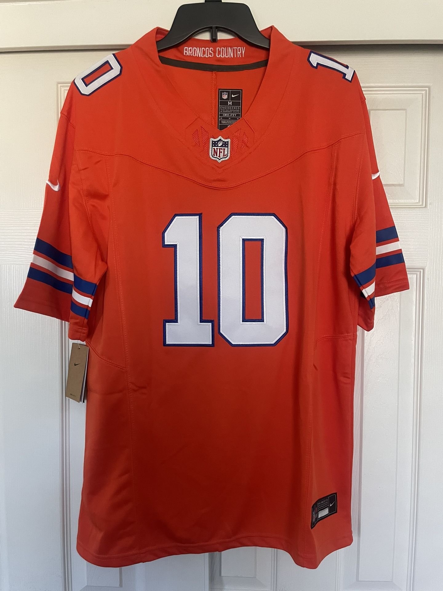 Denver Broncos Bo Nix Orange Mile High Collection 1977 Throwback Men’s Medium
