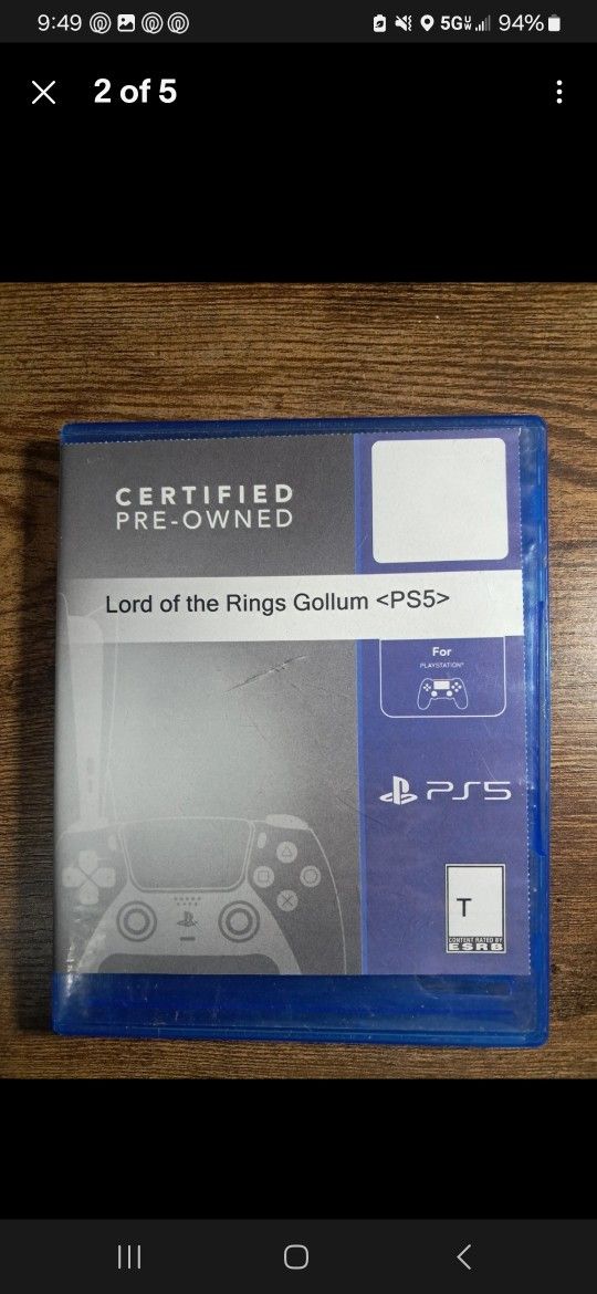 PS5 LORD OF The Rings: Gollum
