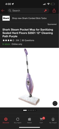 Shark Steam Pocket Mop S3501 Purple